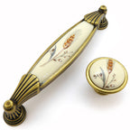 Landhausstil Möbelgriffe VENEZIA ÄHRE mit Porzellan-Inlay Florence