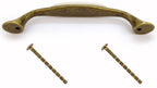 Landhausstil Bogengriffe mit Porzellan-Inlay creme mit Goldmuster