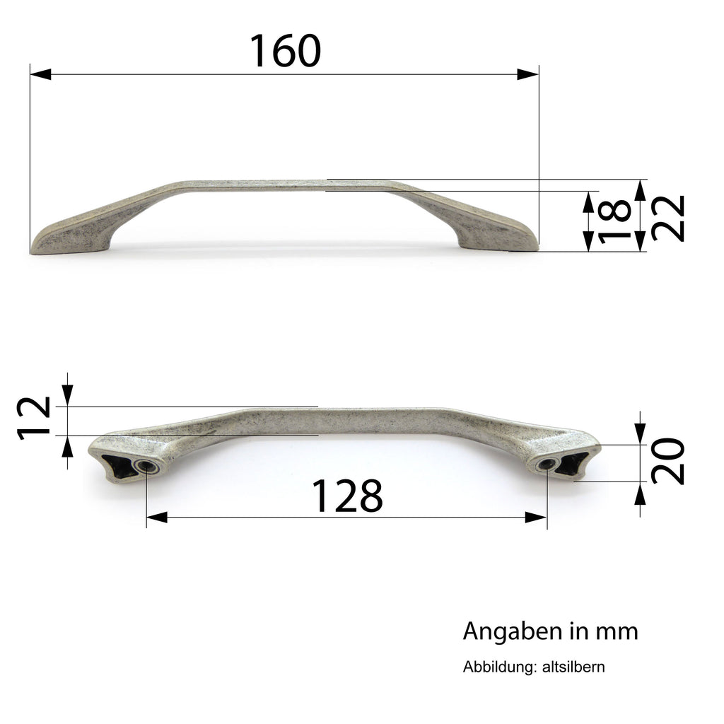 Möbelgriffe Neapel altsilbern