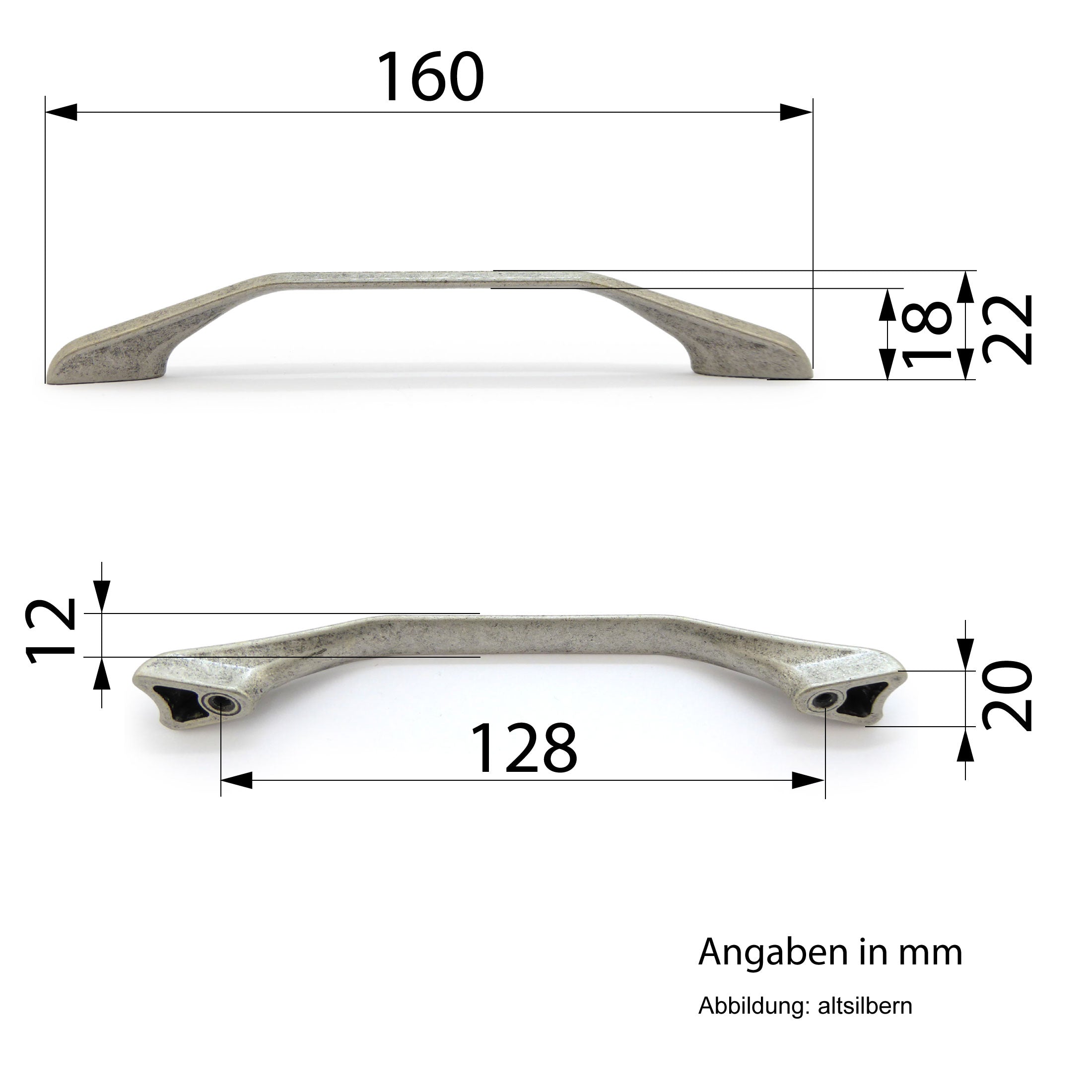 Möbelgriffe Neapel altsilbern