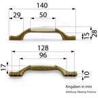 Landhaus Möbelgriffe PERUGIA mit Porzellan-Inlay creme altsilbern